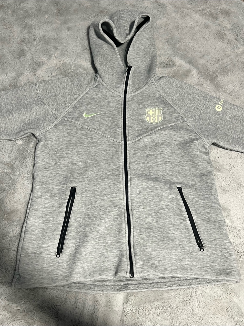 Gray FC Barcelona Nike Tech Zip Up